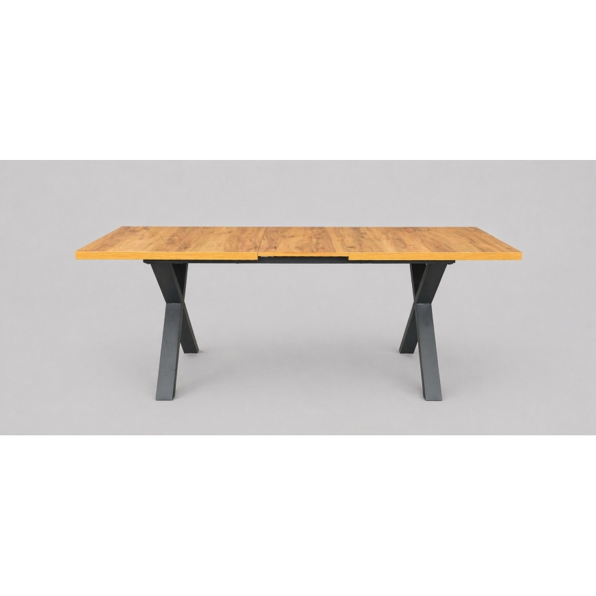 Uitschuifbare eettafel DOMO 150/190x80 cm craft eiken/zwart
