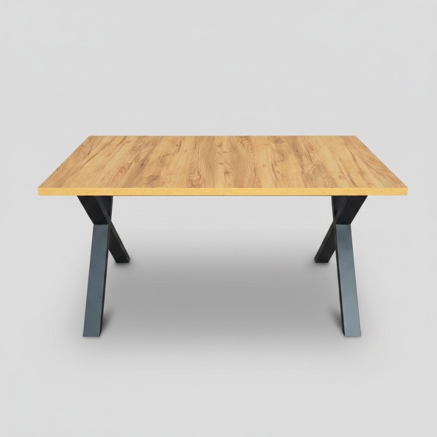 Uitschuifbare eettafel DOMO 150/190x80 cm craft eiken/zwart