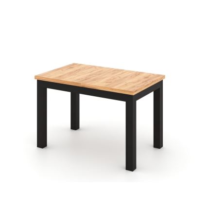 Uitschuifbare eettafel DOO 120/160x75 cm artisan eiken/zwart