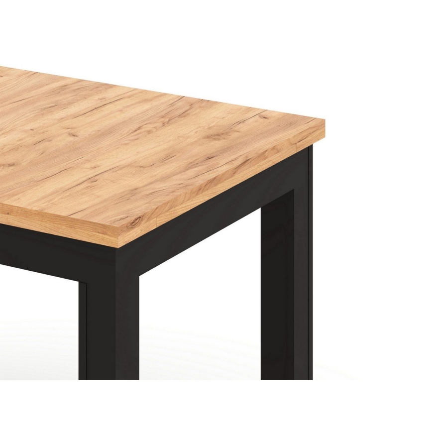 Uitschuifbare eettafel DOO 120/160x75 cm dub craft/zwart
