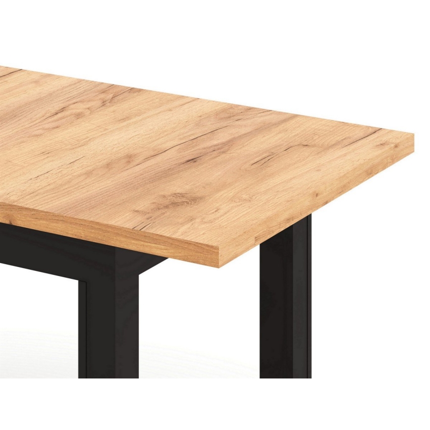 Uitschuifbare eettafel DOO 120/160x75 cm dub craft/zwart