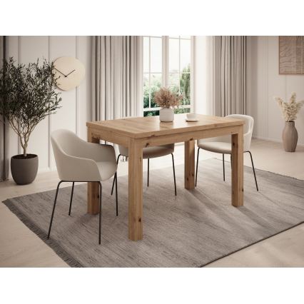Uitschuifbare eettafel DOO 120/160x75 cm eiken artisan