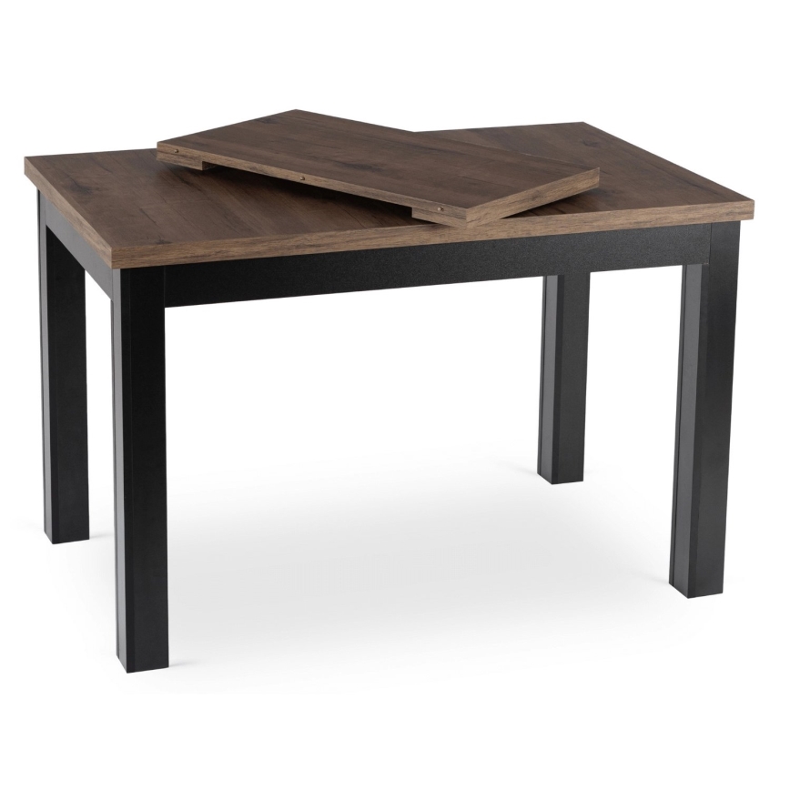 Uitschuifbare eettafel DOO 120/160x75 cm macadamia/zwart