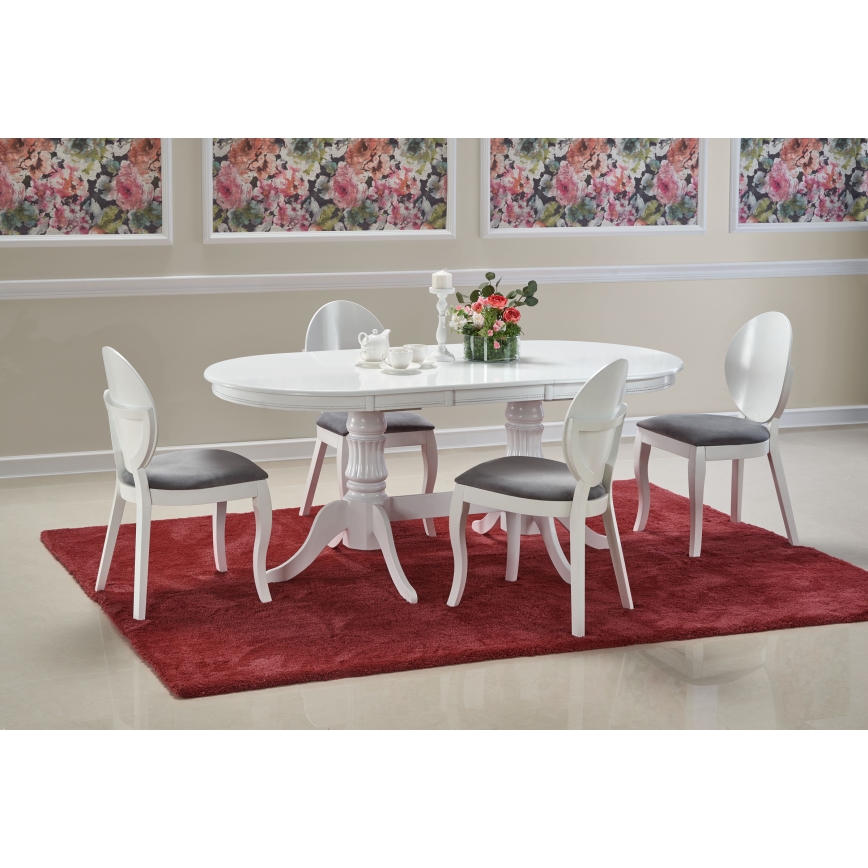 Uitschuifbare eettafel FUERTE 150/190x90 cm wit