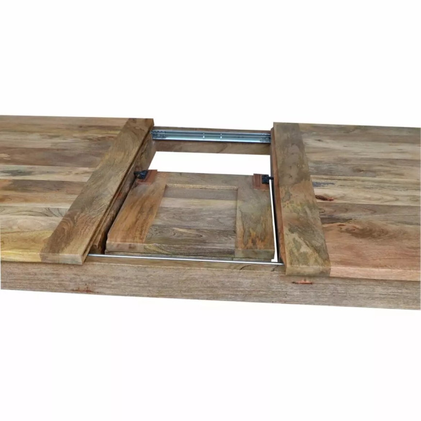 Uitschuifbare eettafel HINA 180x90 cm massief/mango hout