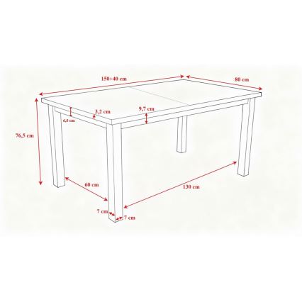 Uitschuifbare eettafel LIAM eiken