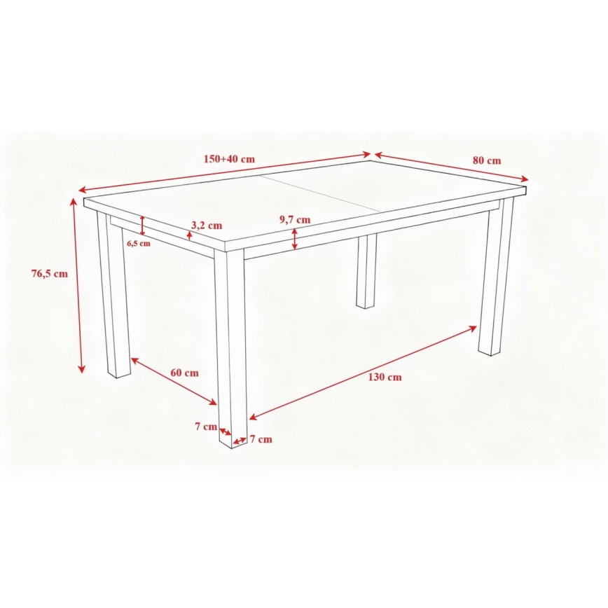 Uitschuifbare eettafel LIAM eiken