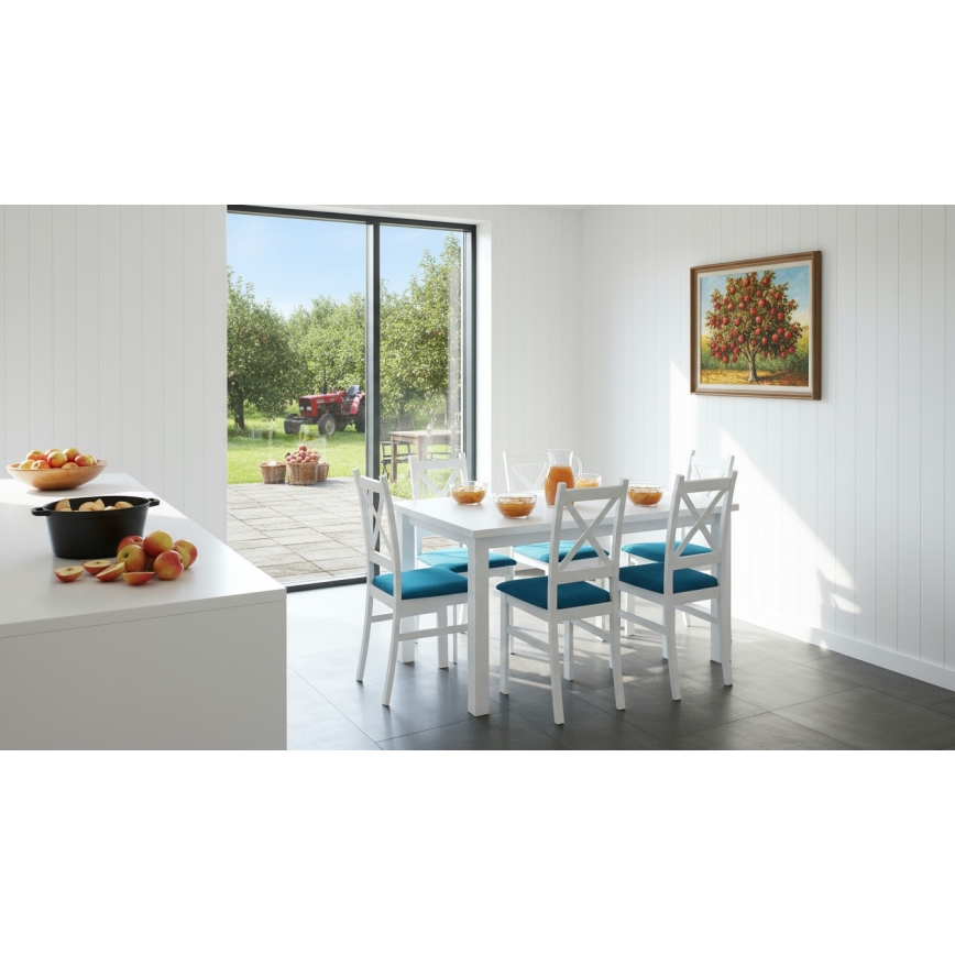 Uitschuifbare eettafel LIAM wit