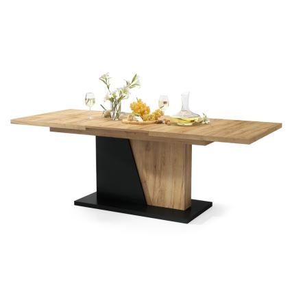 Uitschuifbare eettafel NINO craft eiken/zwart