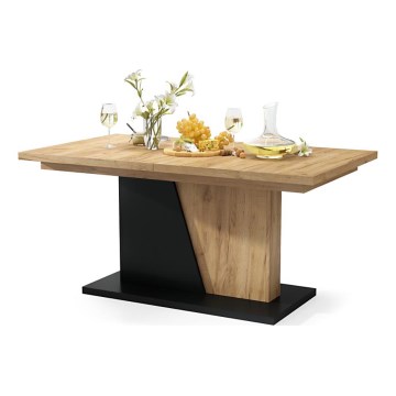 Uitschuifbare eettafel NINO eiken craft/zwart