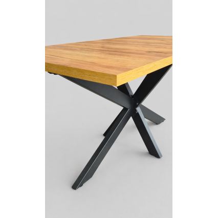 Uitschuifbare eettafel SAMLE 150/190x80 cm craft eiken/zwart