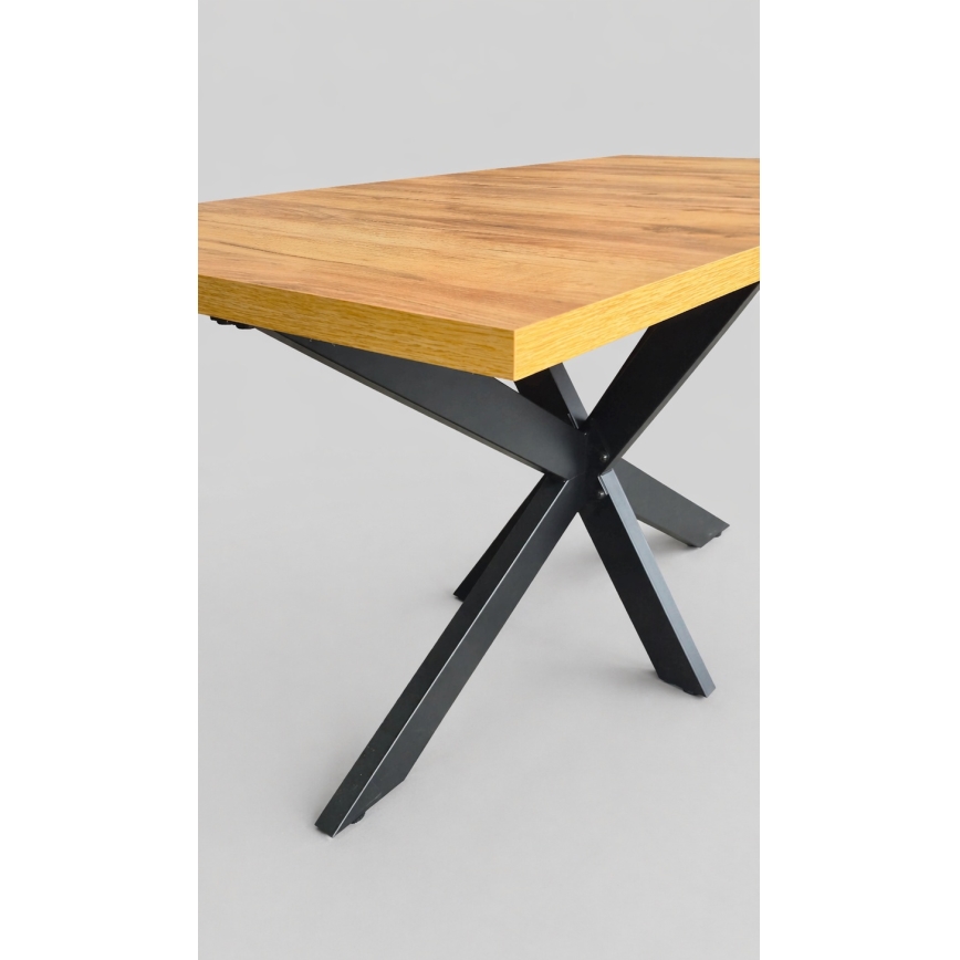 Uitschuifbare eettafel SAMLE 150/190x80 cm craft eiken/zwart