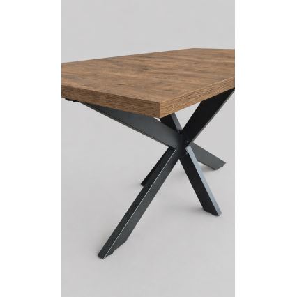 Uitschuifbare eettafel SAMLE 150/190x80 cm eik lefkas/zwart