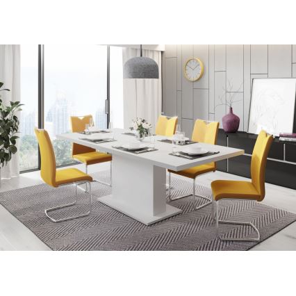 Uitschuifbare eettafel STRAP 160/200 x 90 cm wit
