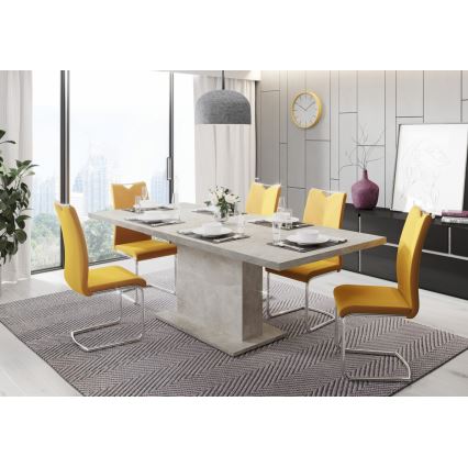 Uitschuifbare eettafel STRAP, beton grijs