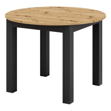 Uitschuifbare eettafel WILY artisan eiken/zwart