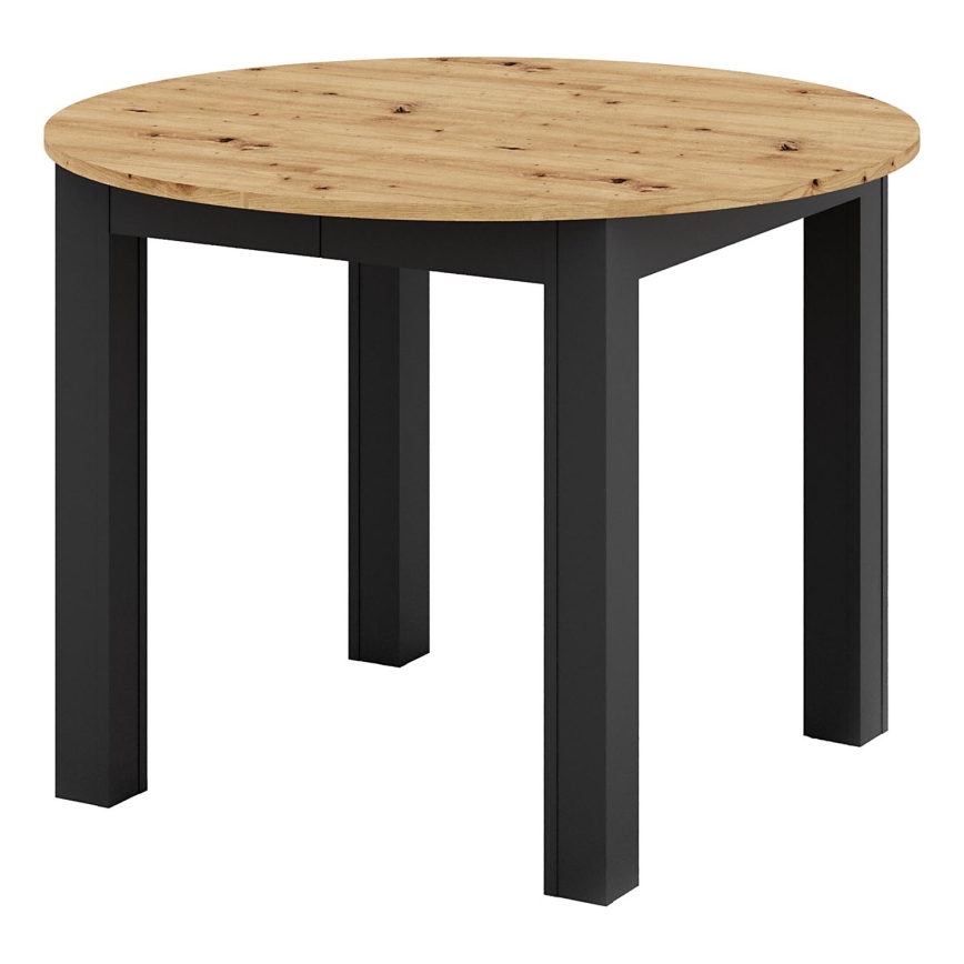 Uitschuifbare eettafel WILY artisan eiken/zwart