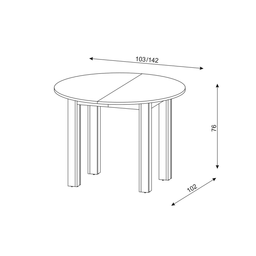 Uitschuifbare eettafel WILY artisan eiken/zwart