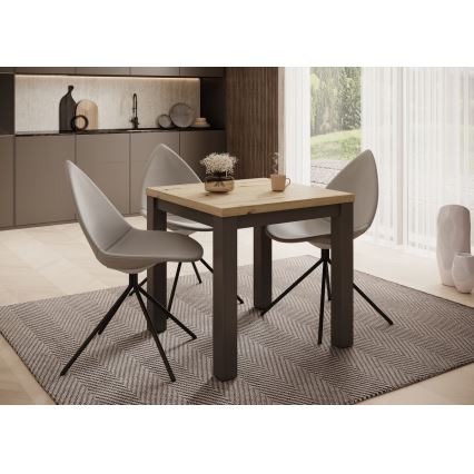 Uitschuifbare eettafel ZARO 80/160x80 cm artisan eiken/zwart