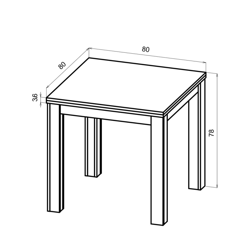 Uitschuifbare eettafel ZARO 80/160x80 cm artisan eiken/zwart