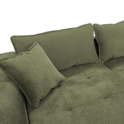 Uitschuifbare L-vormige hoekbank met opbergruimte LAGOA, links, groen