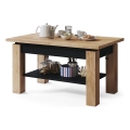 Uitschuifbare salontafel met plank ADONIS 110/150x68 cm craft eiken/zwart