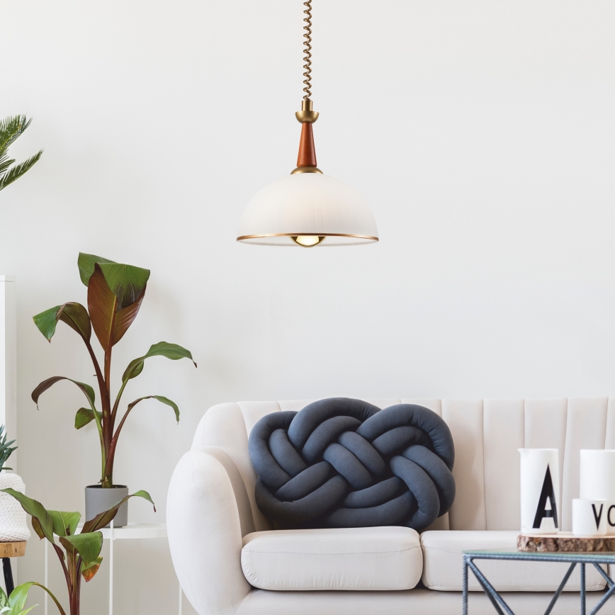 Uittrekbare plafondlamp CHIARA 1xE27/60W/230V donkerbruin/beuk