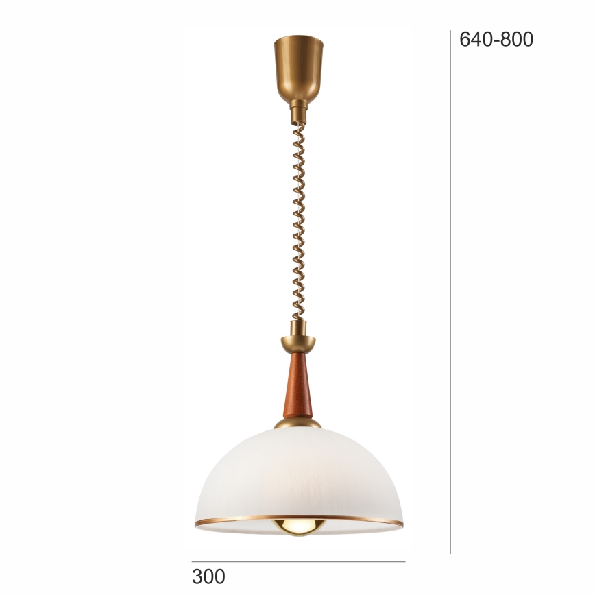 Uittrekbare plafondlamp CHIARA 1xE27/60W/230V donkerbruin/beuk