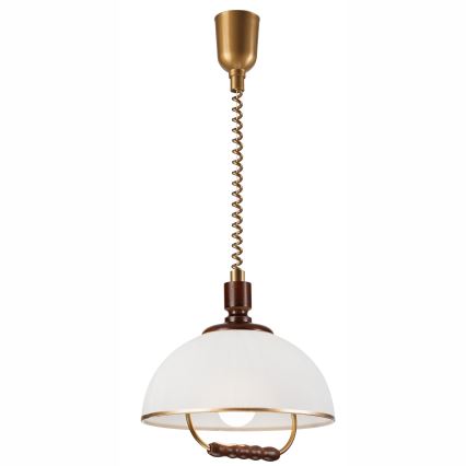Uittrekbare plafondlamp RAMONA 1xE27/60W/230V beige/donkerbruin/dennenhout