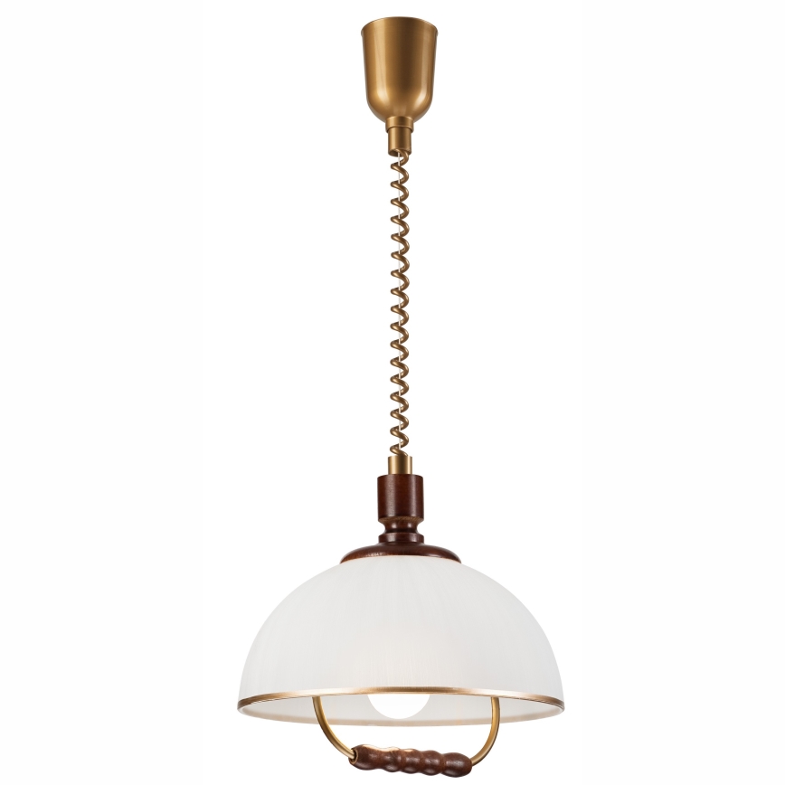Uittrekbare plafondlamp RAMONA 1xE27/60W/230V beige/donkerbruin/dennenhout