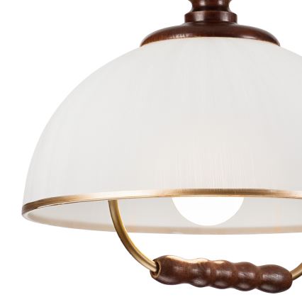 Uittrekbare plafondlamp RAMONA 1xE27/60W/230V beige/donkerbruin/dennenhout
