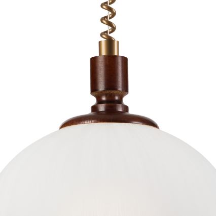 Uittrekbare plafondlamp RAMONA 1xE27/60W/230V beige/donkerbruin/dennenhout