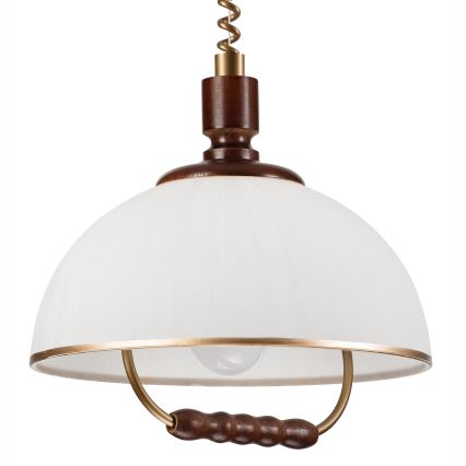 Uittrekbare plafondlamp RAMONA 1xE27/60W/230V beige/donkerbruin/dennenhout