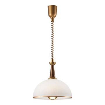 Uittrekbare plafondlamp CHIARA 1xE27/60W/230V bruin/beuk
