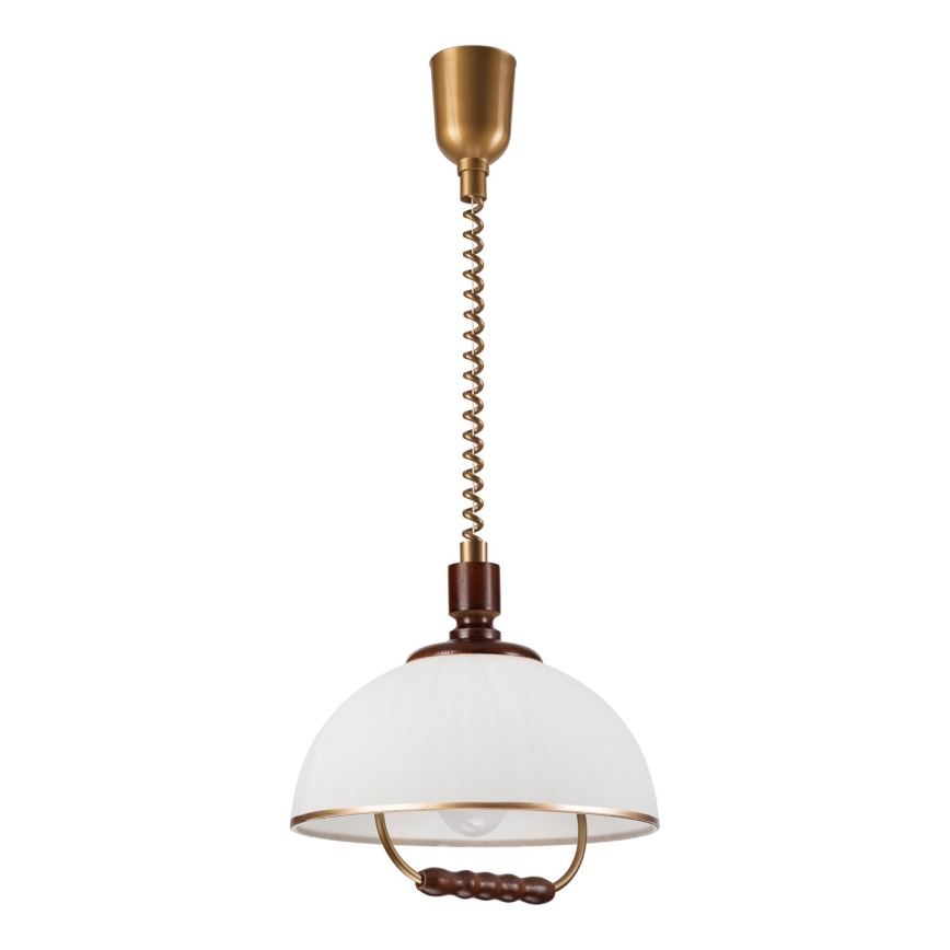 Uittrekbare plafondlamp RAMONA 1xE27/60W/230V beige/donkerbruin/dennenhout