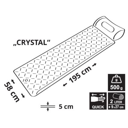 Ultralichte opblaasbare campingmat 500 g grijs