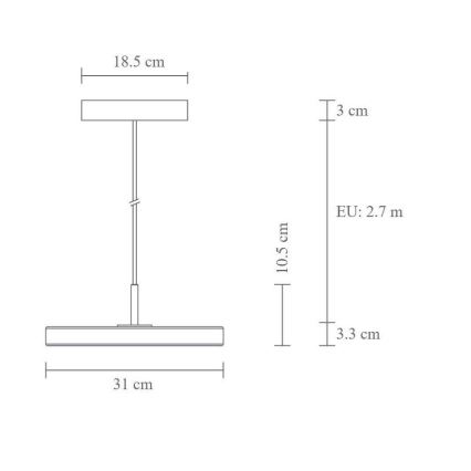 Umage 2206 - Suspension filaire LED ASTERIA MINI LED/14W/230V