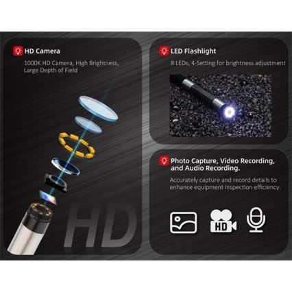 Uni-T - Boroscope 3,7V 3000 mAh IP67 1m