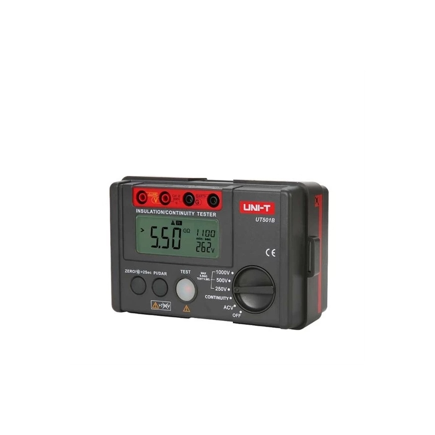 Uni-T UT501B - Testeur de résistance d'isolement (mégaohmmètre), alimenté par 6 piles AA