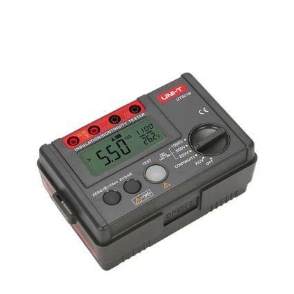 Uni-T UT501B - Testeur de résistance d'isolement (mégaohmmètre), alimenté par 6 piles AA
