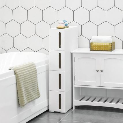 Universeel plankenrek voor de keuken MARGE wit/bruin