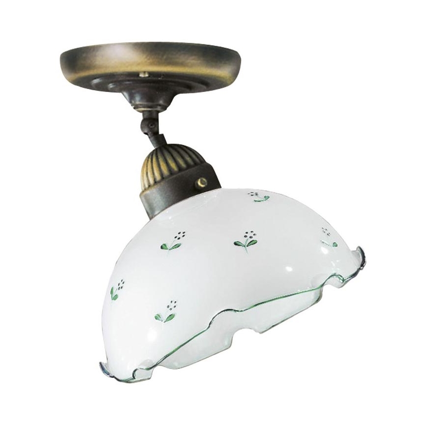 Universeel vervangend glas NONNA voor E27, Ø 20 cm, wit/groen