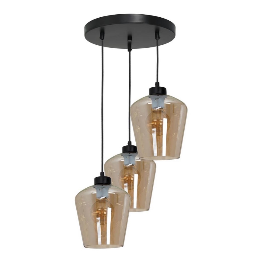 Universeel vervangingsglas SANTIAGO E27 diameter 18 cm gerookt bruin