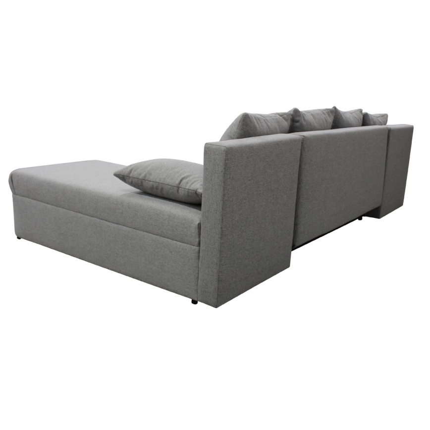 Canapé d'angle convertible réversible en U avec coffre de rangement ALMEIDA gris
