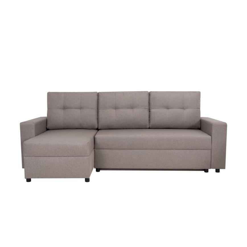 Universele hoekbank met slaapfunctie en opbergruimte SEVILLA grijs