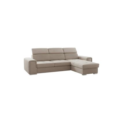 Universele L-vormige hoekbank met slaapfunctie en opbergruimte SALVADA beige