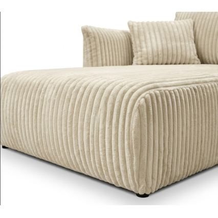 Universele uitklapbare L-vormige hoekbank met opbergruimte FRIDA crème