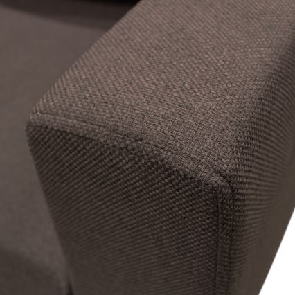 Universele U-vormige hoekbank SEYA met uitschuifbare slaapfunctie en opbergruimte, bruin