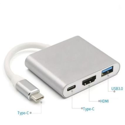 USB-C-hub 3-in-1 met Power Delivery 100W en 4K HDMI