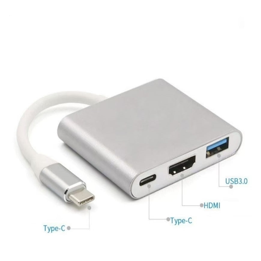 USB-C-hub 3-in-1 met Power Delivery 100W en 4K HDMI